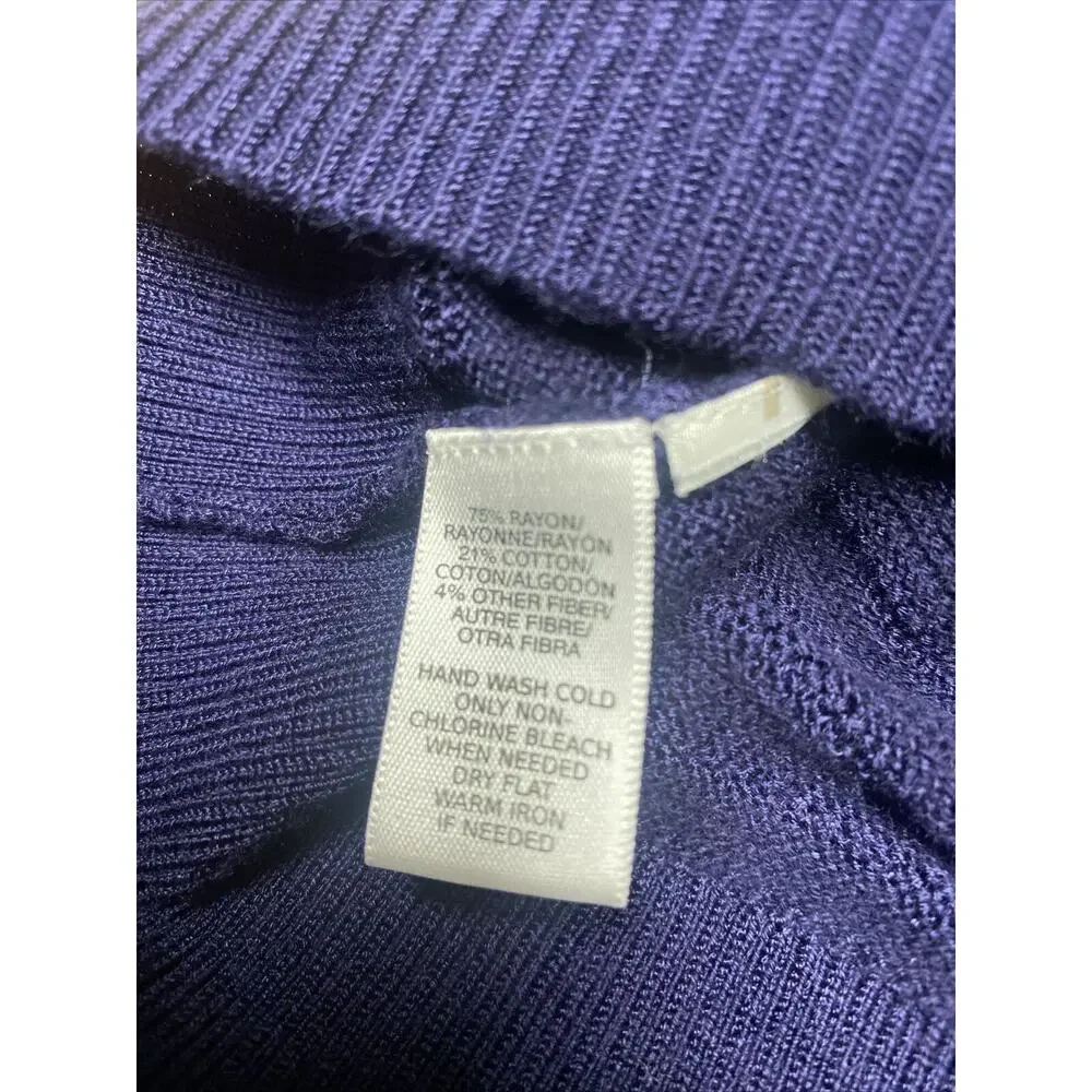 Ann Taylor Loft Petite Women’s Lightweight Sweater Knit L/Sleeve Navy Sz MP Med